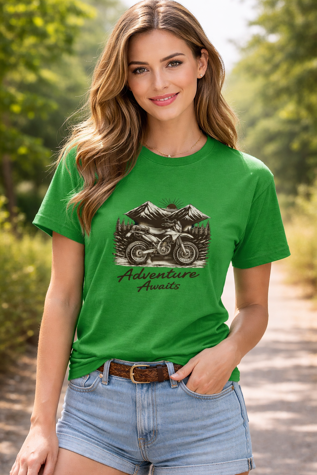 Adventure Awaits Graphic Printed T-Shirt – Green