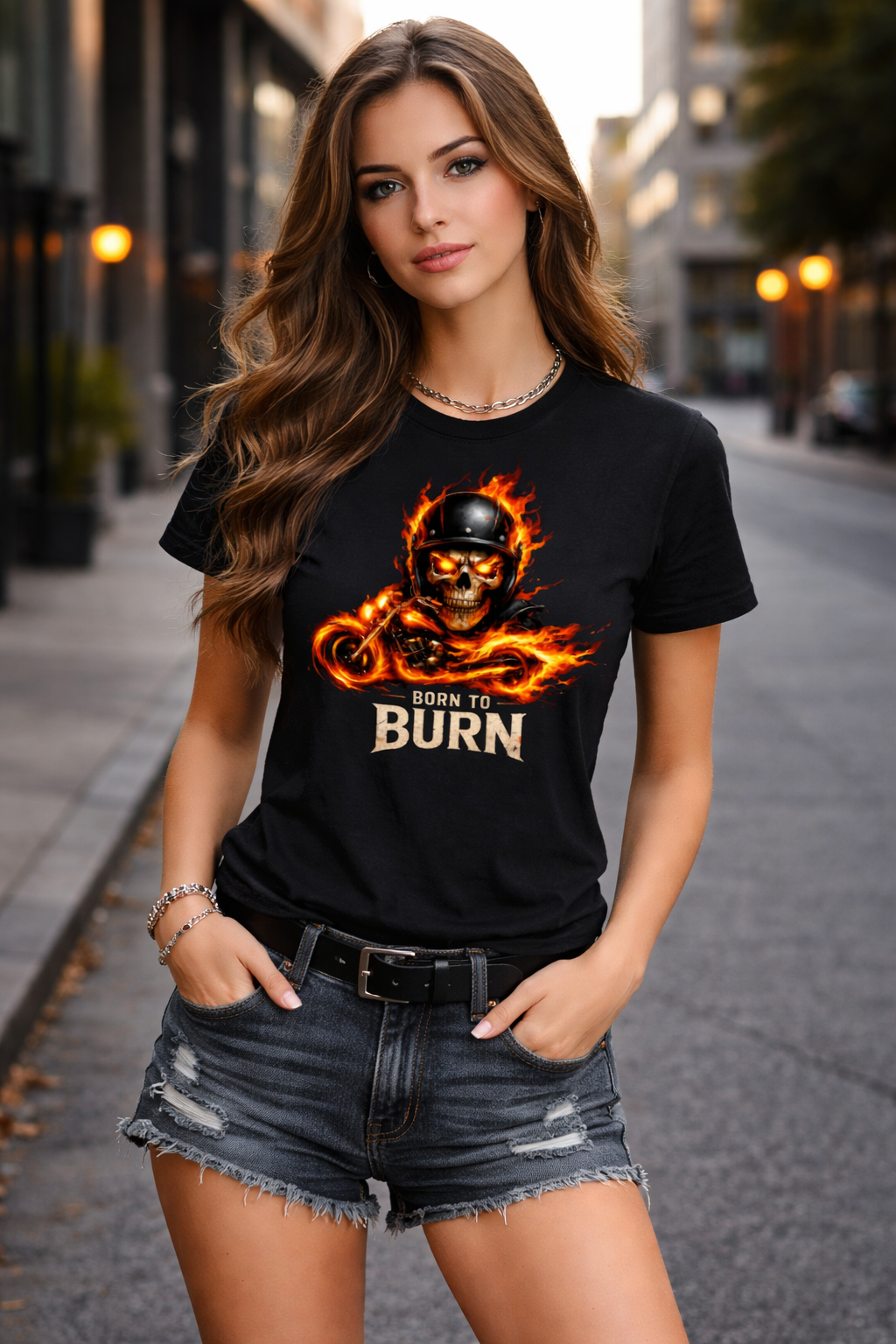 Born To Burn Graphic Printed T-Shirt – Black