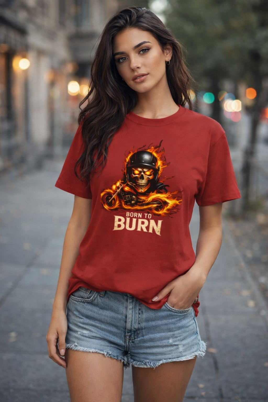 Born To Burn Graphic Printed T-Shirt – Red