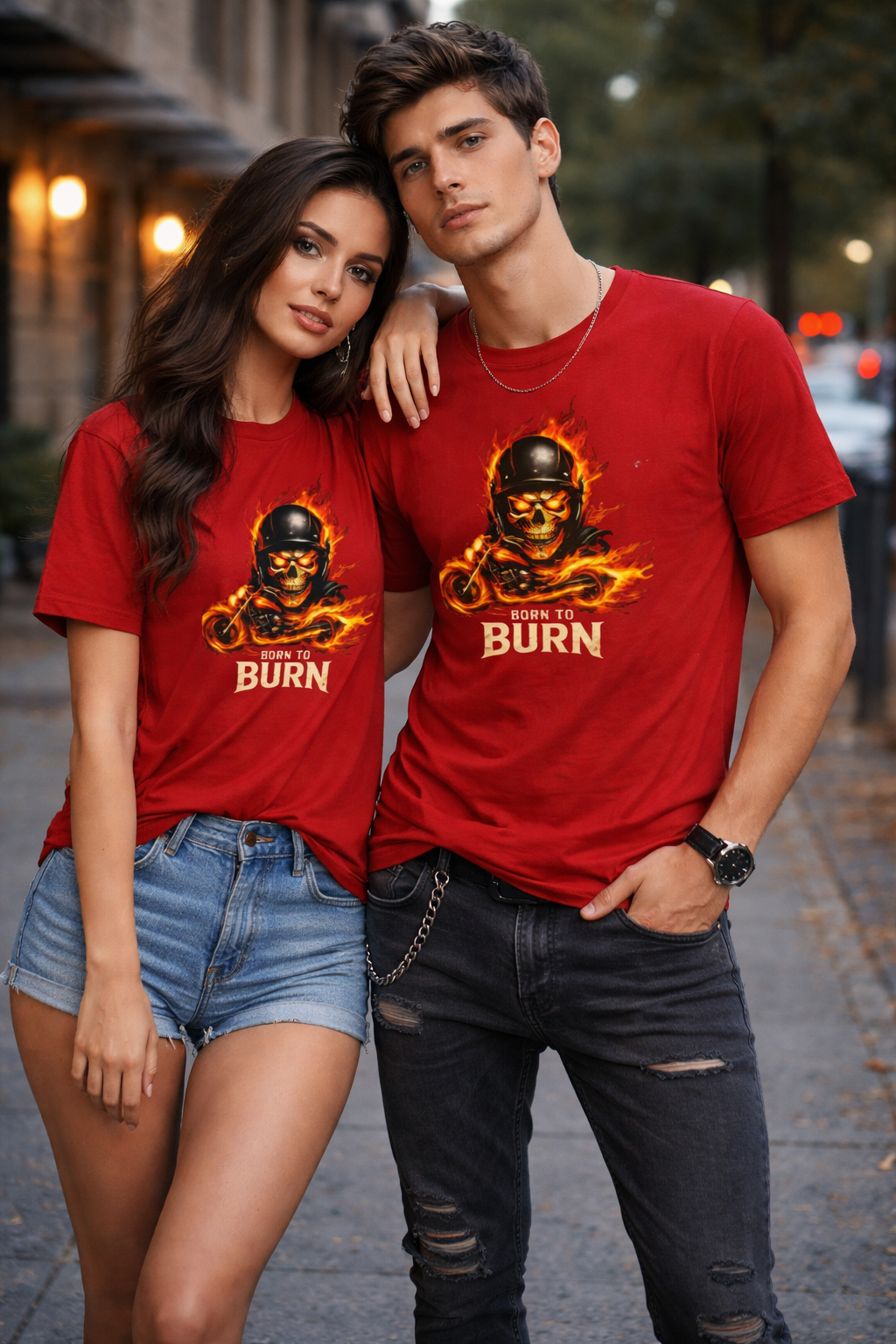Born To Burn Graphic Printed T-Shirt – Red